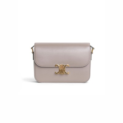CELIN MEDIUM TEEN TRIOMPHE BAG IN SHINY CALFSKIN 187363BF4.10BL (22.5*16.5*7.5cm)